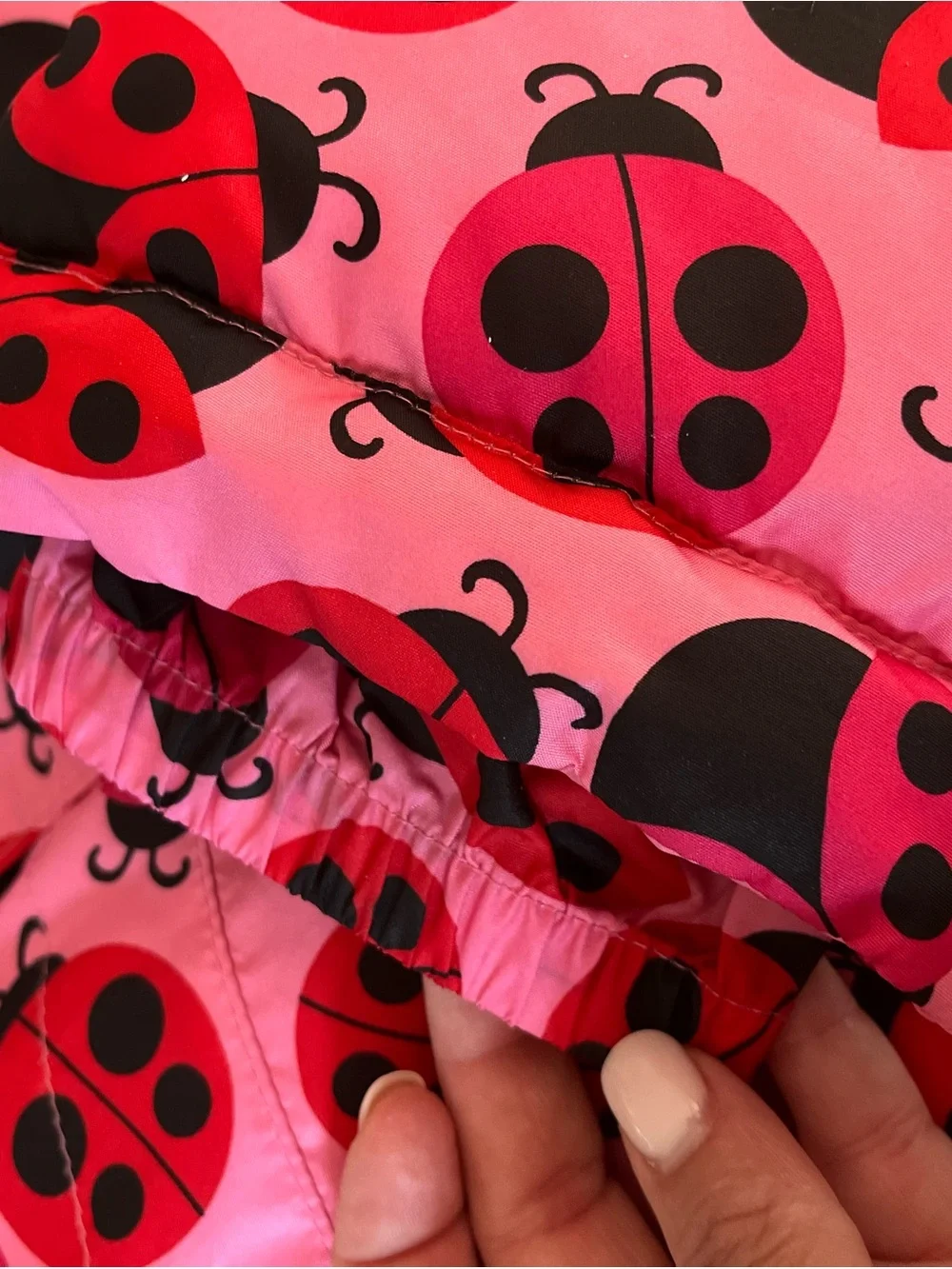 The Children's Place Pink Ladybug Puffer Jacket